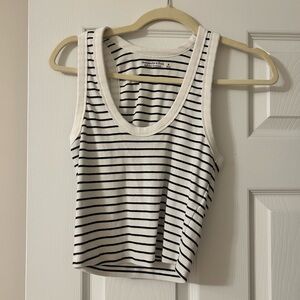 Abercrombie cropped striped tank
